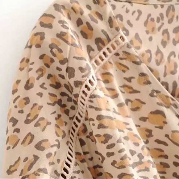 Bohemian Leopard Print Maxi Dress Button Up Gypsy - Picture 12 of 16